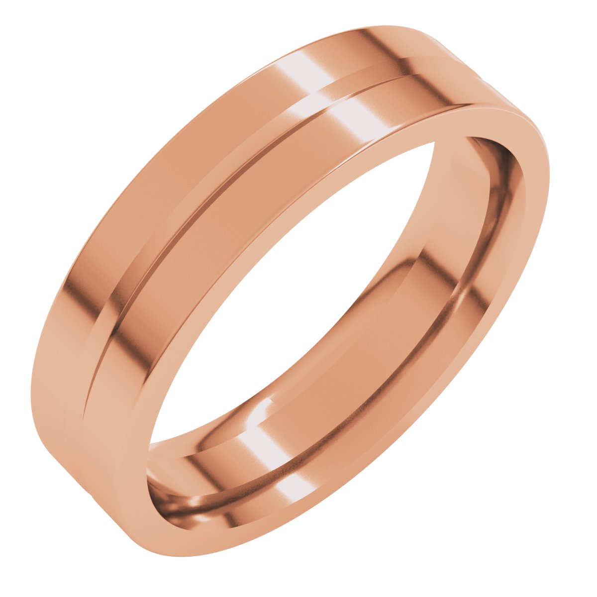 Grooved Comfort-Fit Flat Band