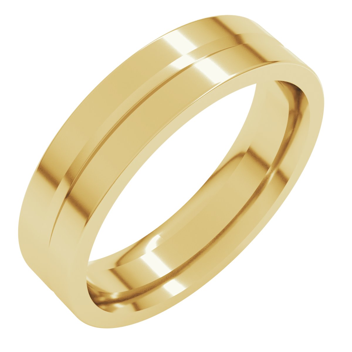 Grooved Comfort-Fit Flat Band