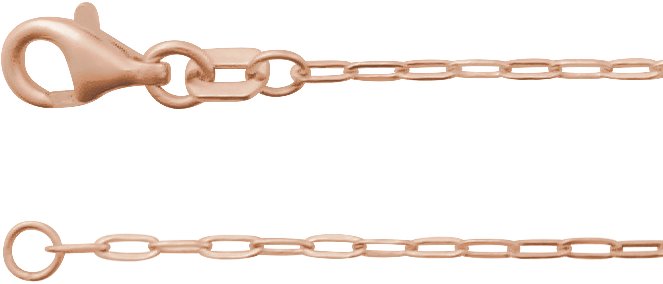 14K Rose 1.25 mm Elongated Link Cable 20" Chain