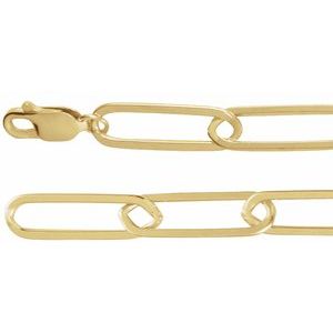 14K Yellow 6.2 mm Paperclip-Style 18" Chain