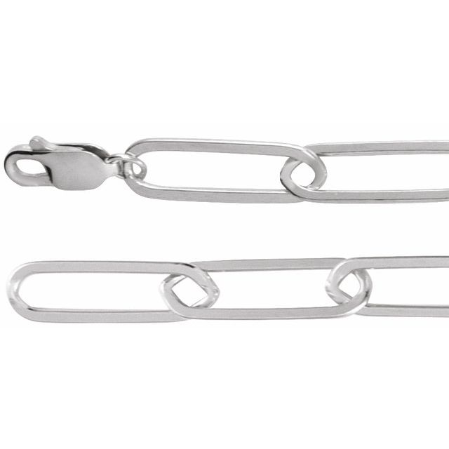 Sterling Silver 6.2 mm Paperclip-Style 18