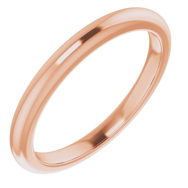 14K Rose Band for 6 mm Cushion Ring