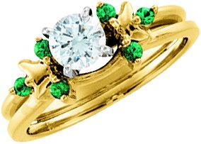 Alternative view of Natural Emerald Wrap-Style Enhancer – 14K Yellow Gold