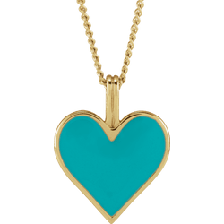 turquoise enamel heart necklace