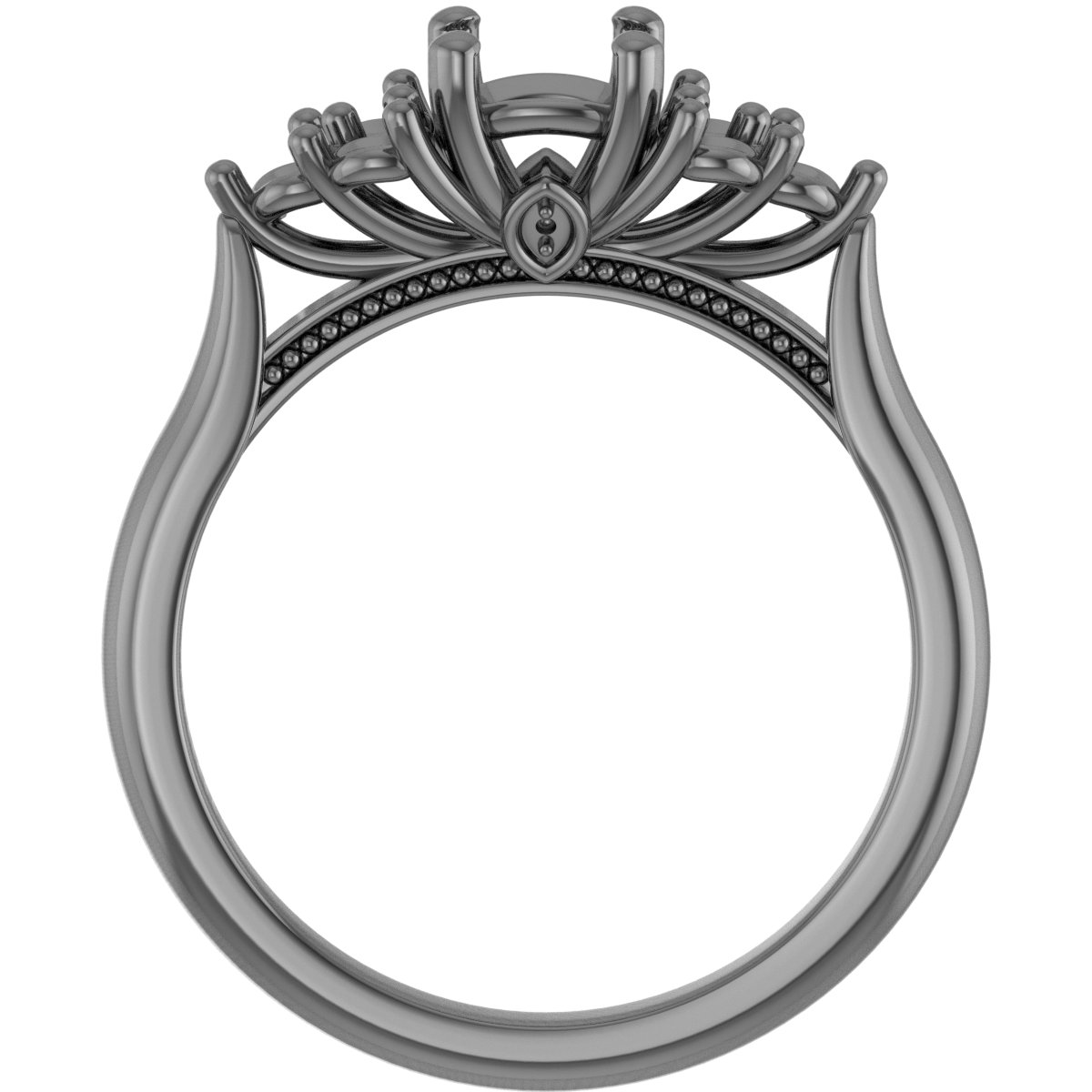 6 mm Square Engagement Ring Mounting view 2