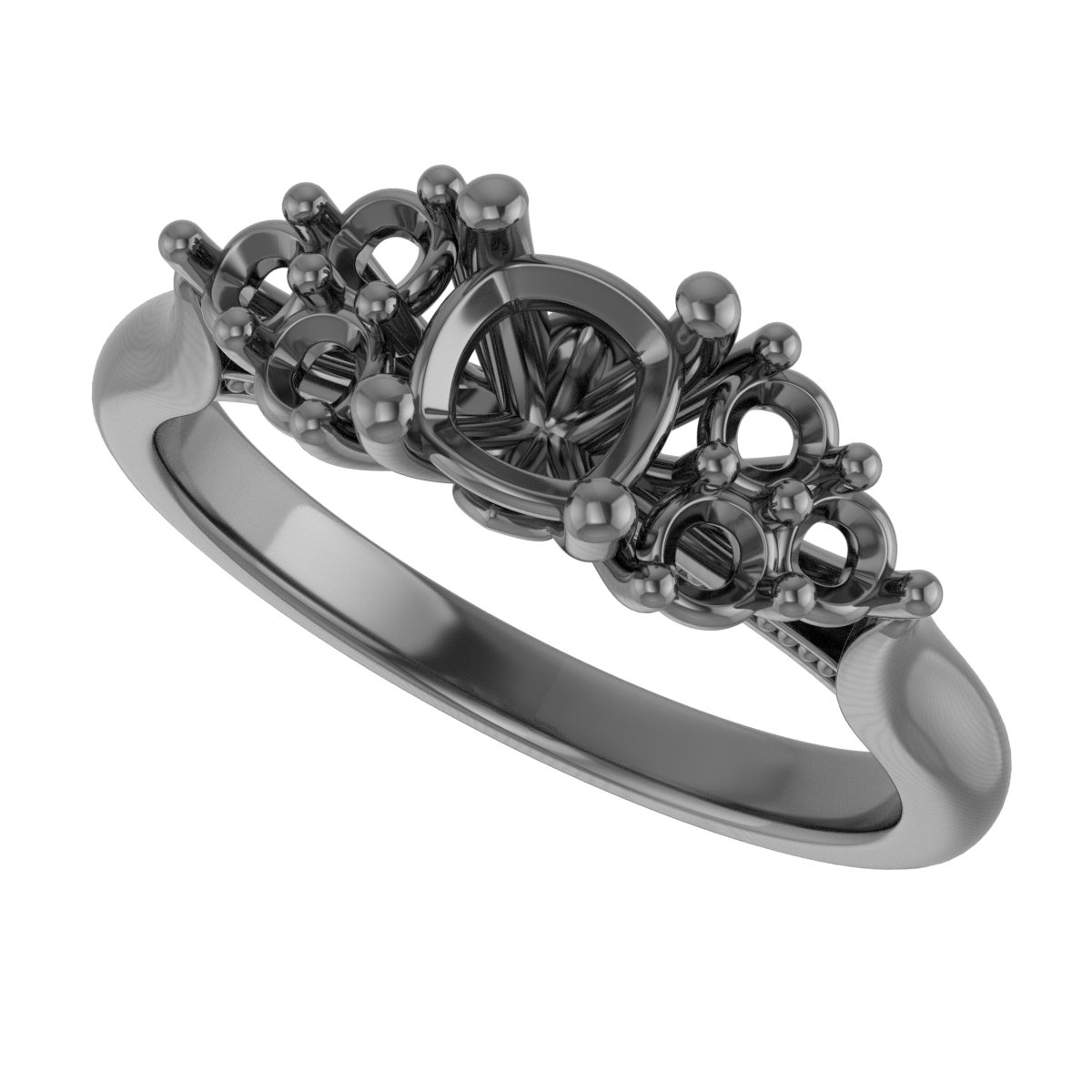6 mm Square Engagement Ring Mounting view 5