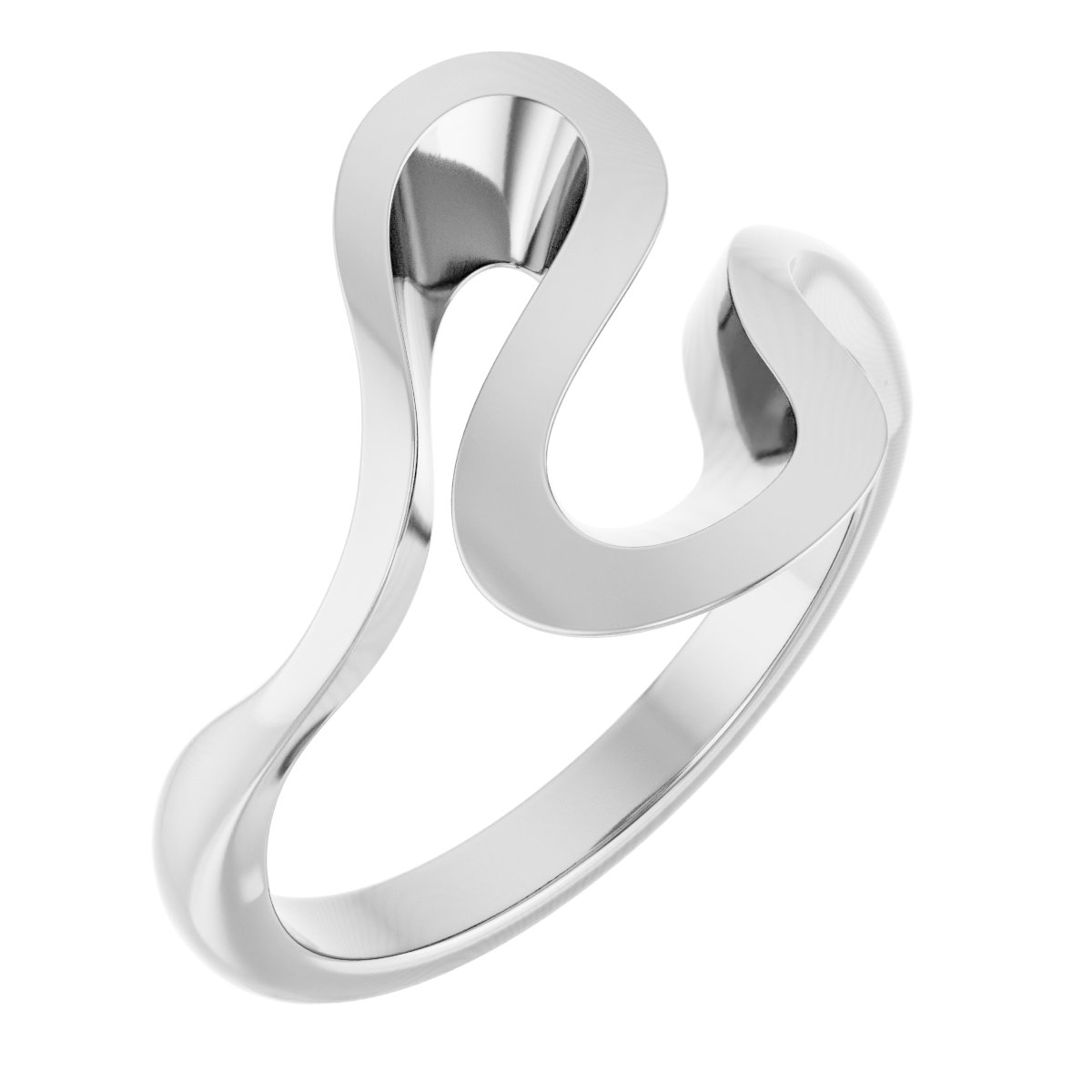 14K White Freeform Ring