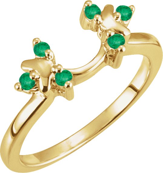 Natural Emerald Wrap-Style Enhancer – 14K Yellow Gold