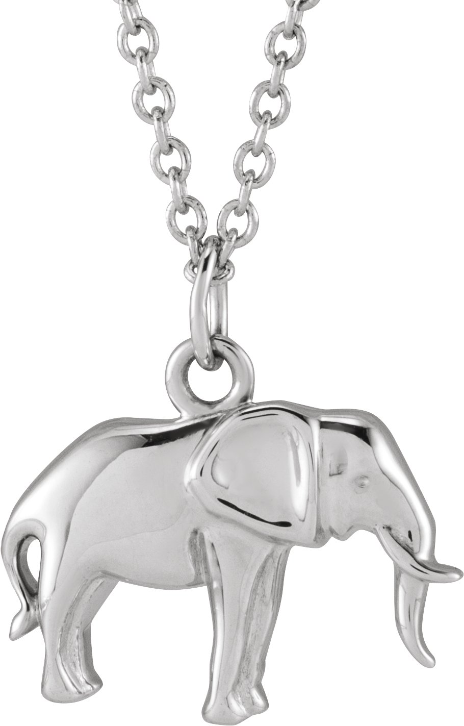 14K White Elephant 16-18" Necklace