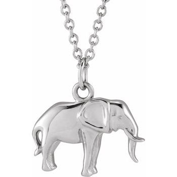 14K Gold Elephant 16 to 18 inch Necklace