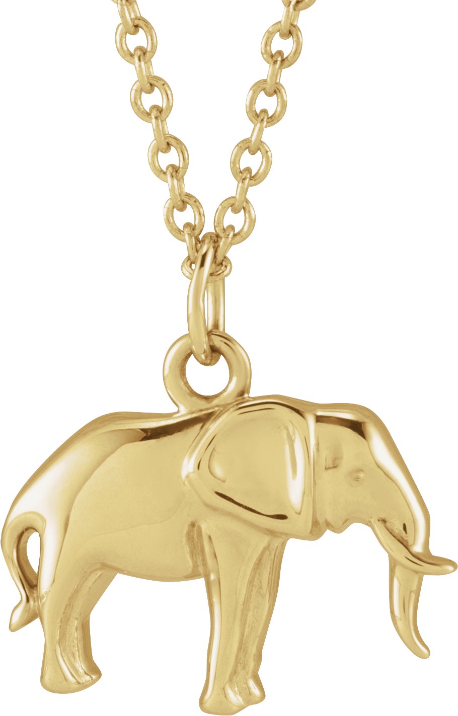 14K Yellow Elephant 16-18" Necklace