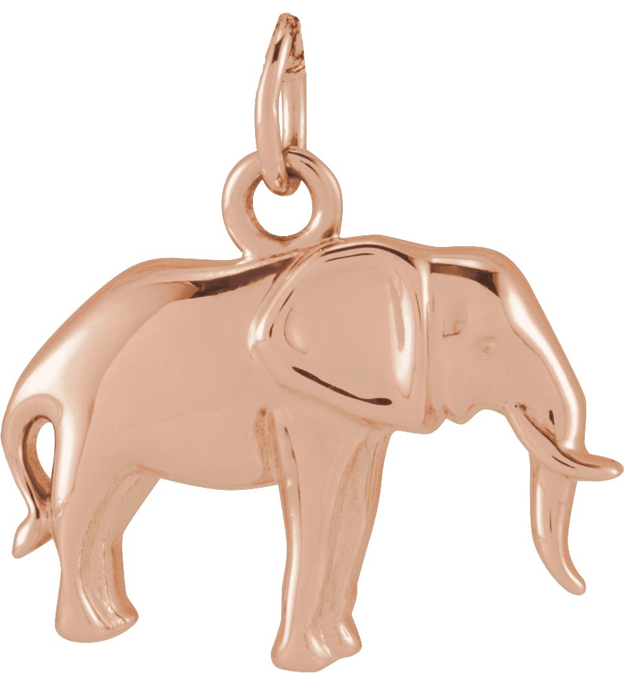 14K Rose Elephant Pendant