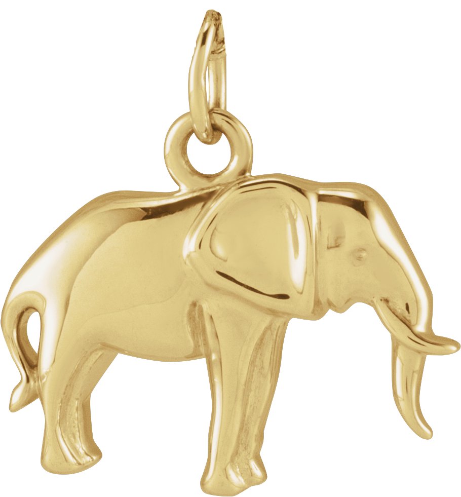 14K Yellow Elephant Pendant