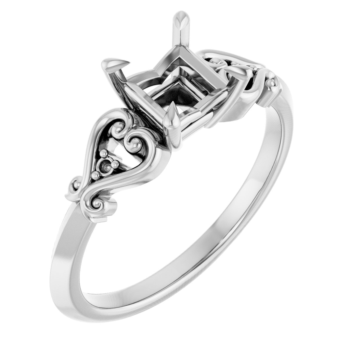Claw-Prong Accented Engagement Ring