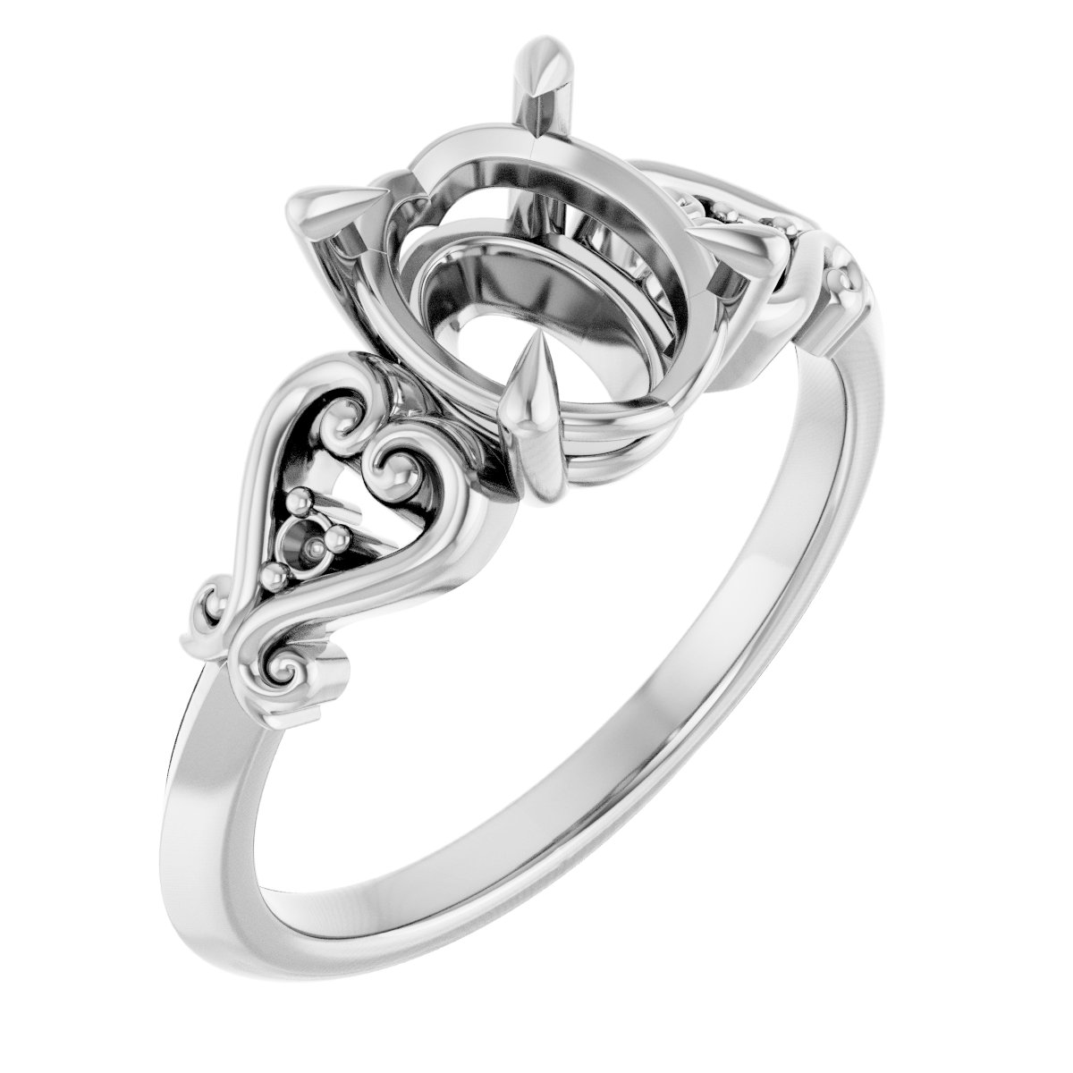 Claw-Prong Accented Engagement Ring