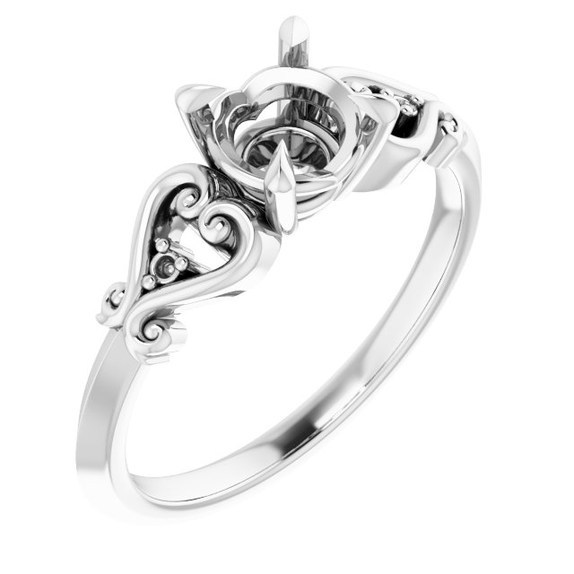 Claw-Prong Accented Engagement Ring