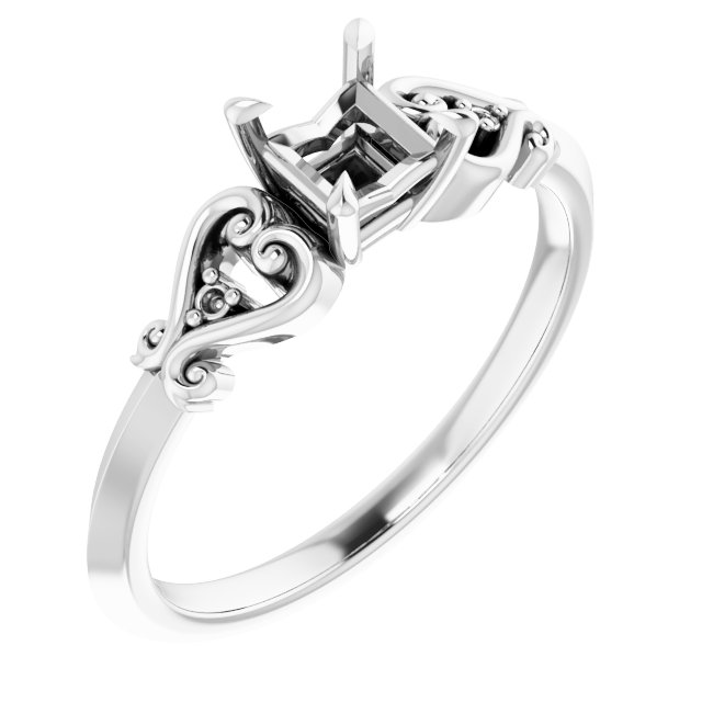 Claw-Prong Accented Engagement Ring