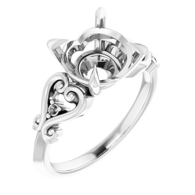 Claw-Prong Accented Engagement Ring