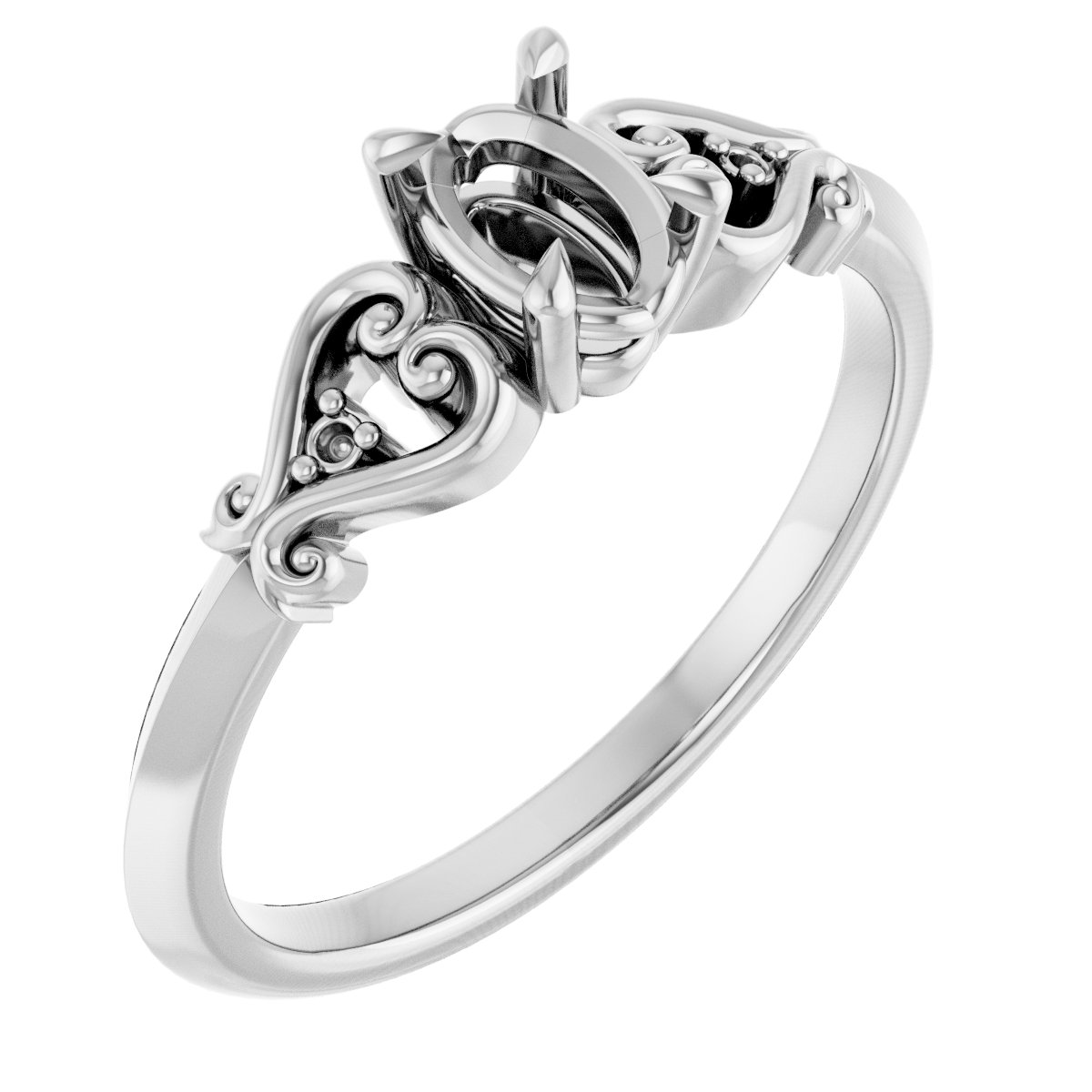 Claw-Prong Accented Engagement Ring