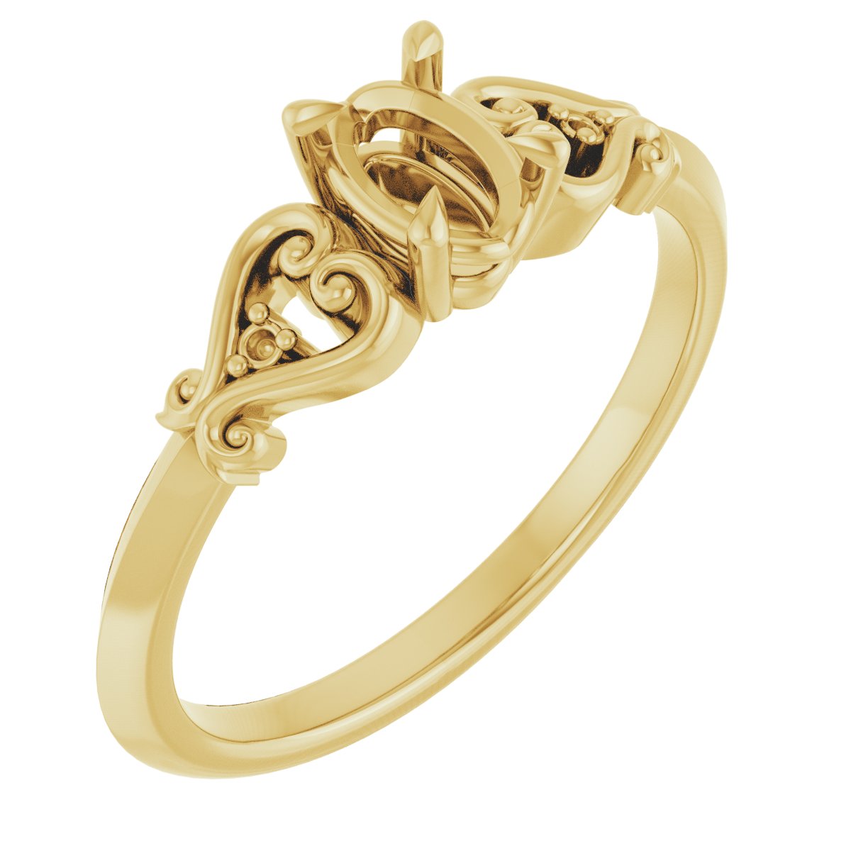 Claw-Prong Accented Engagement Ring