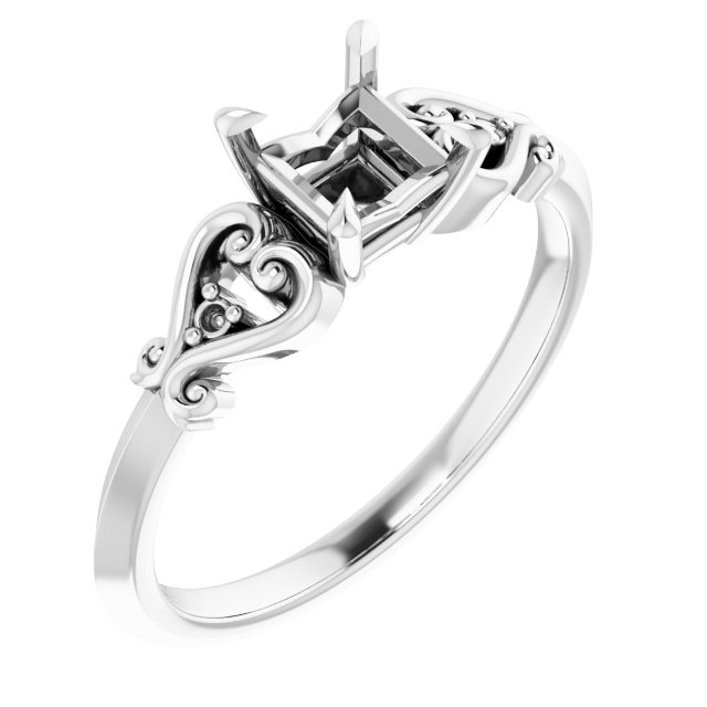 Claw-Prong Accented Engagement Ring