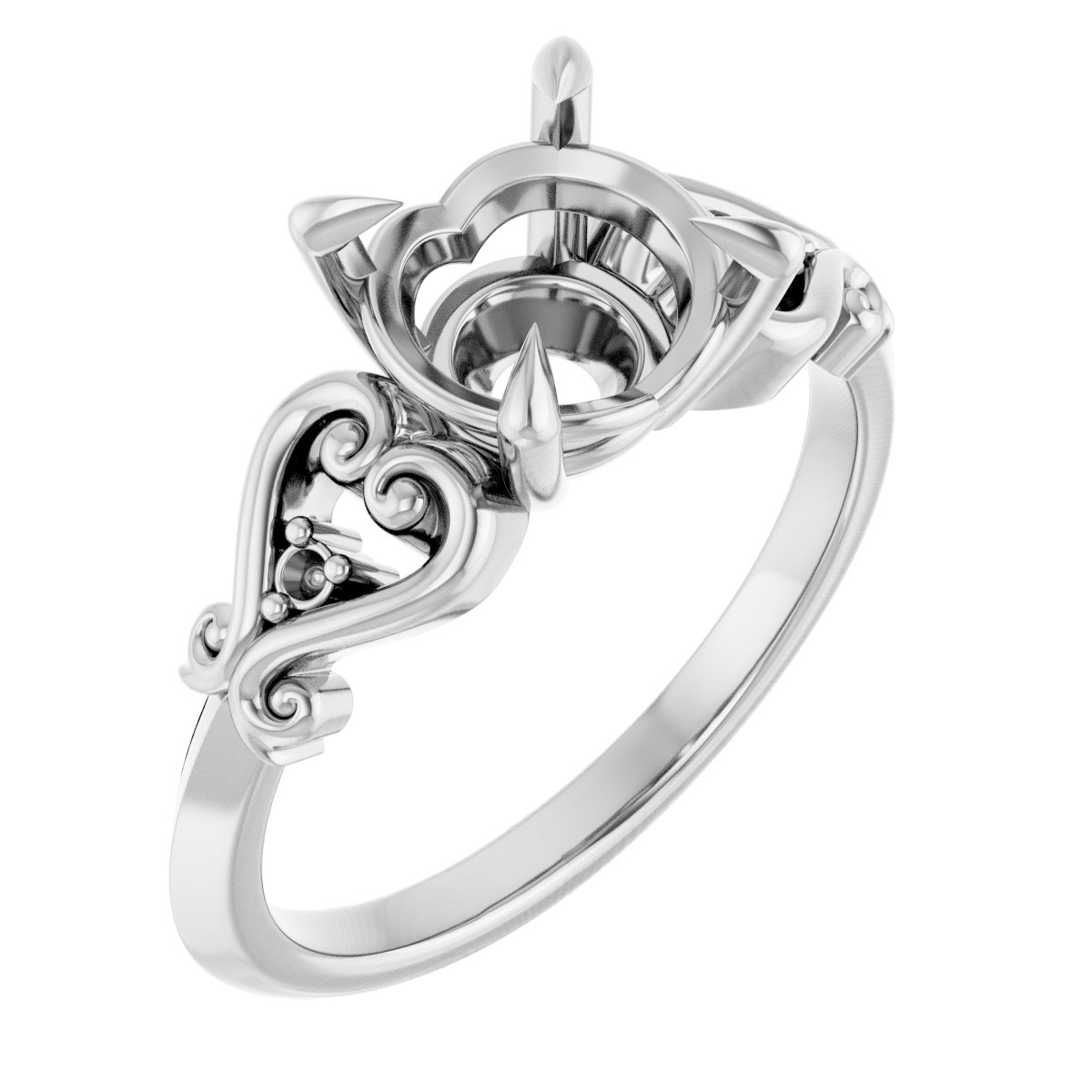 Claw-Prong Accented Engagement Ring