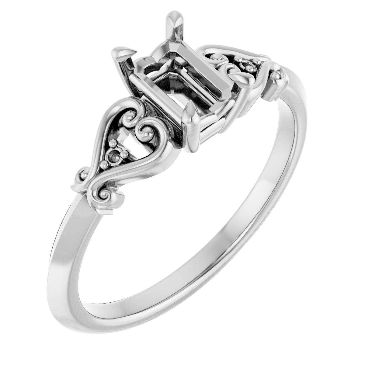 Claw-Prong Accented Engagement Ring