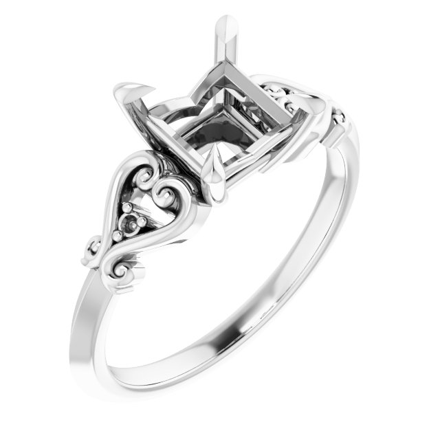 Claw-Prong Accented Engagement Ring