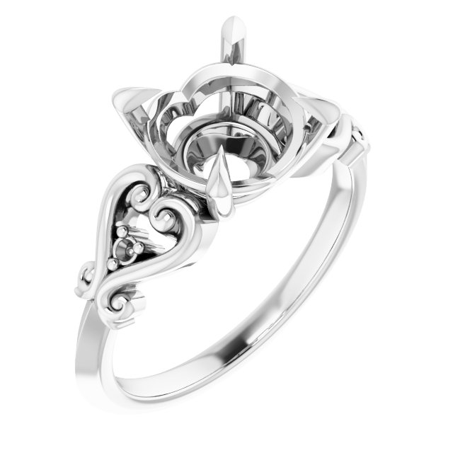 Claw-Prong Accented Engagement Ring