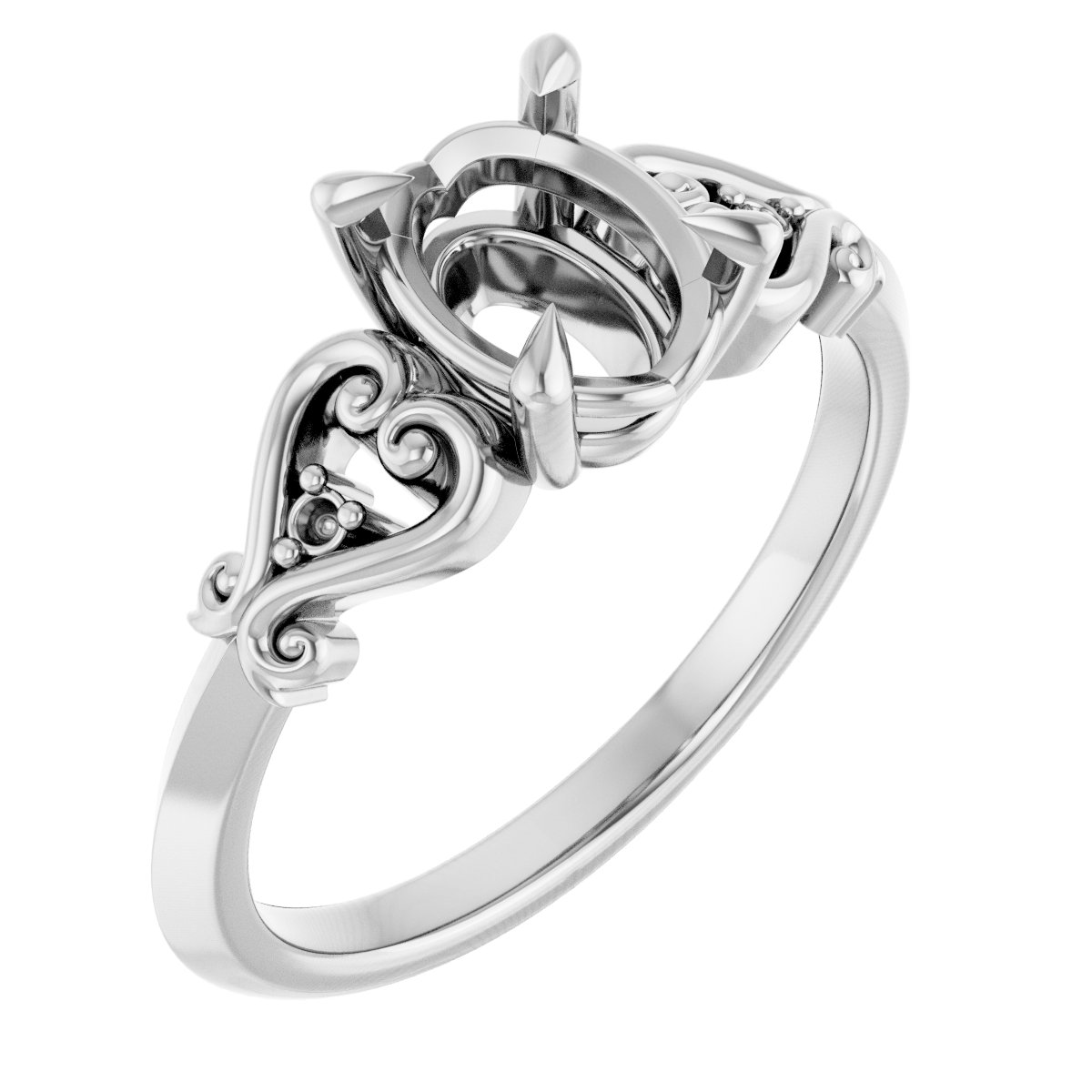 Claw-Prong Accented Engagement Ring