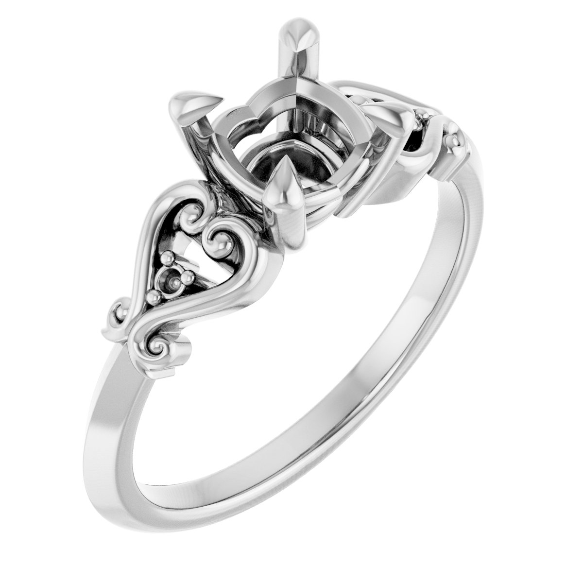 Claw-Prong Accented Engagement Ring