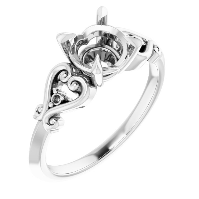 Claw-Prong Accented Engagement Ring