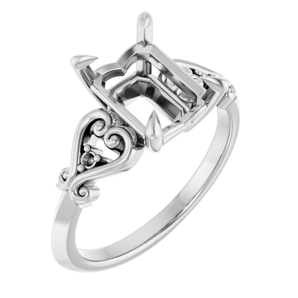 Claw-Prong Accented Engagement Ring