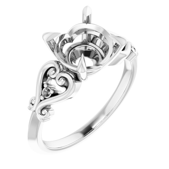 Claw-Prong Accented Engagement Ring