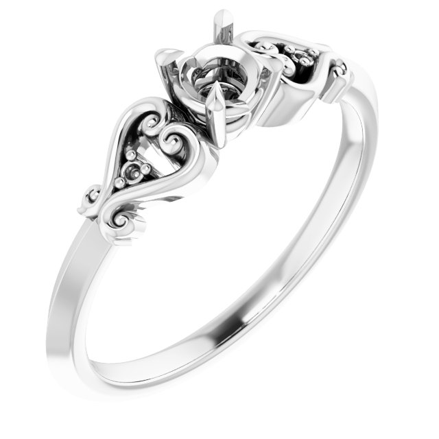 Claw-Prong Accented Engagement Ring