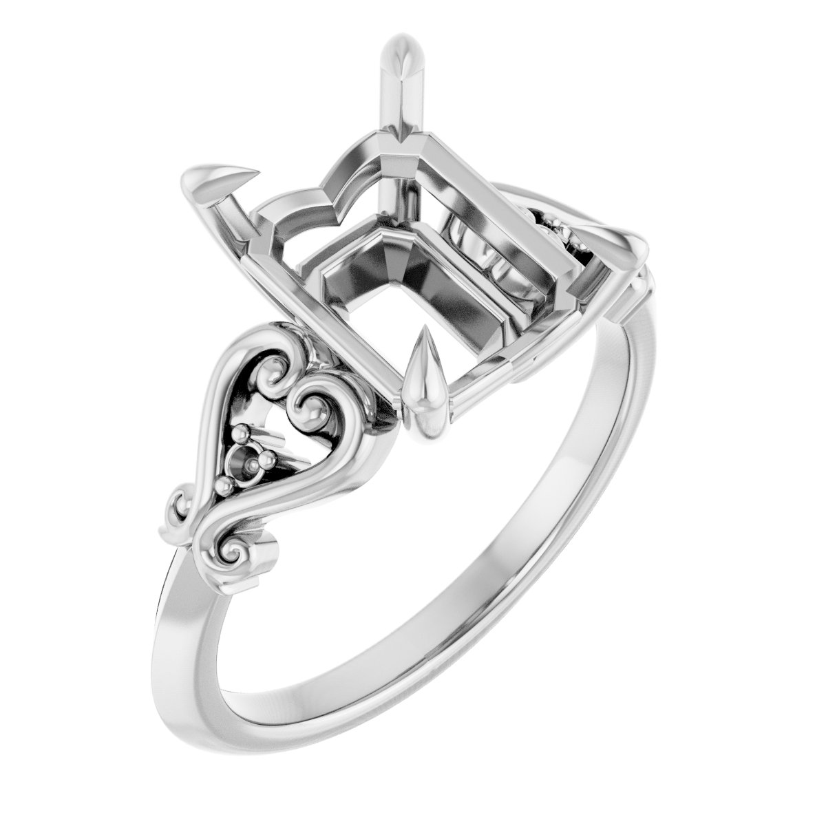 Claw-Prong Accented Engagement Ring