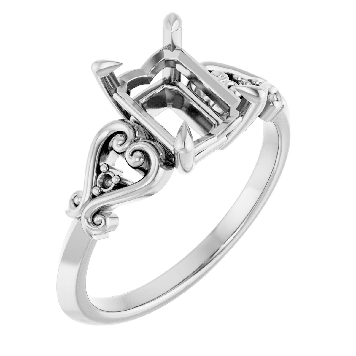 Claw-Prong Accented Engagement Ring