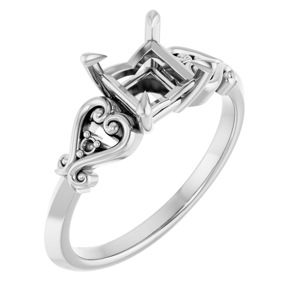 Claw-Prong Accented Engagement Ring