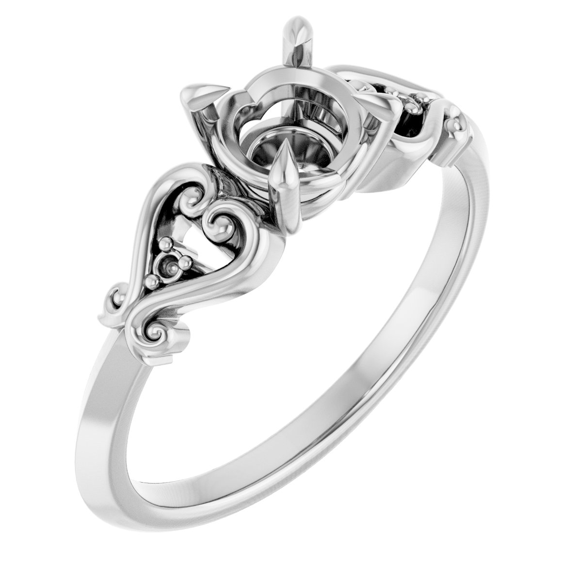Claw-Prong Accented Engagement Ring