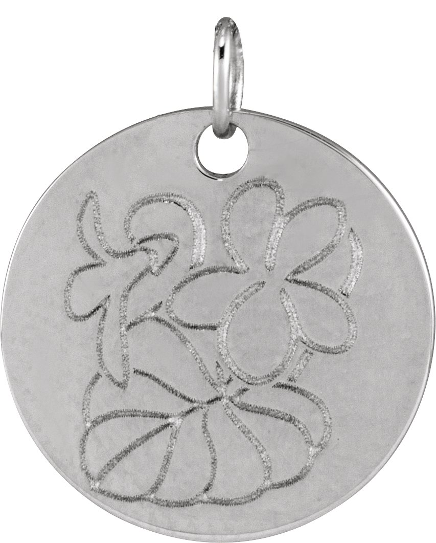Sterling Silver Violet February Birth Flower Pendant
