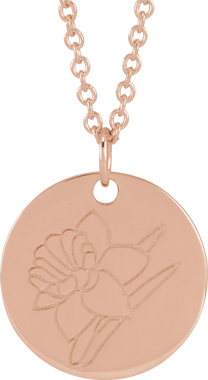 14K Rose Daffodil March Birth Flower 16-18