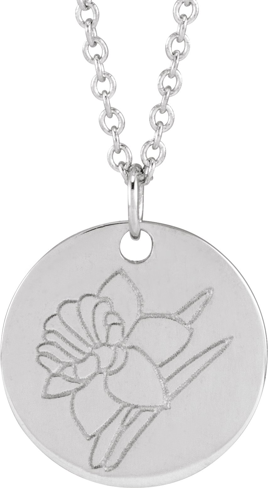 14K White Daffodil March Birth Flower 16-18