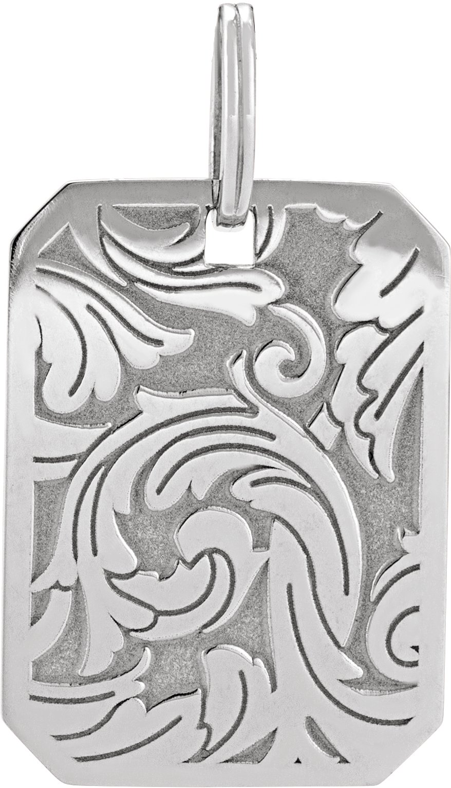 Floral Dog Tag Necklace or Pendant