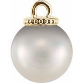 Granulated Design Pearl Cap Dangle with Post