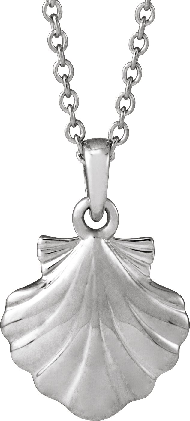 Sterling Silver Shell 16-18" Necklace