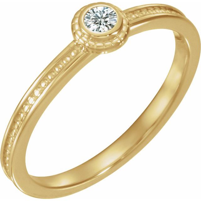 14K Yellow 1/10 CTW Natural Diamond Family Stackable Ring