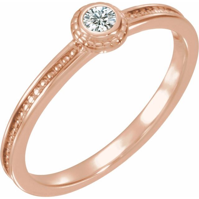 14K Rose 1/10 CTW Natural Diamond Family Stackable Ring