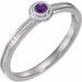 14K White Natural Amethyst Family Stackable Ring
