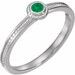 Sterling Silver Lab-Grown Emerald Family Stackable Ring