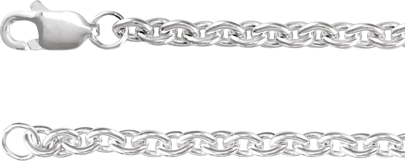 Sterling Silver 2.8 mm Cable 7" Chain
